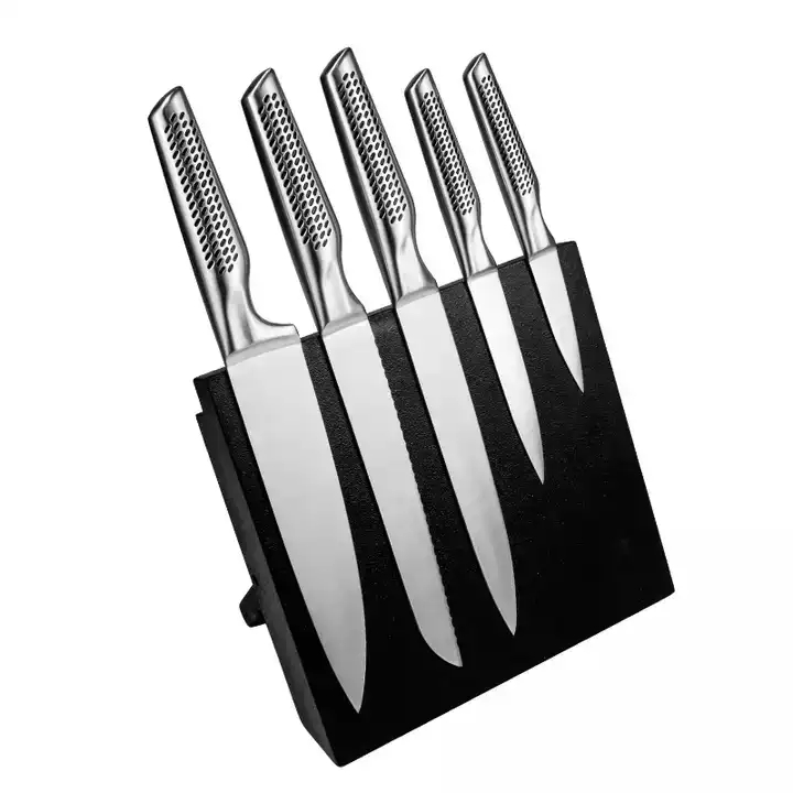 5 stykker hul håndtag rustfrit stål kniv sæt japansk kniv sæt 