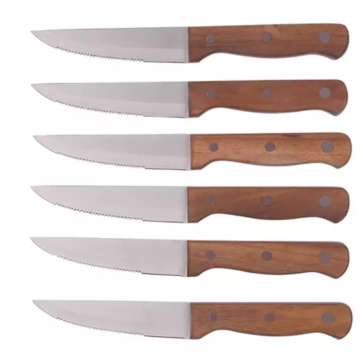 Høj kvalitet 5 tommer bøf kniv sæt med Pakkawood håndtag 5 stykker rustfrit stål kniv sæt 