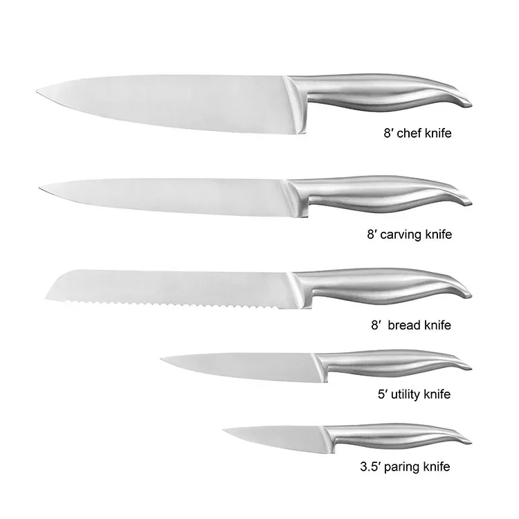 Ny Trend 7 stk 430 hul håndtag + slibning polsk håndtag rustfrit stål 5cr15 japansk køkkenkniv sæt 